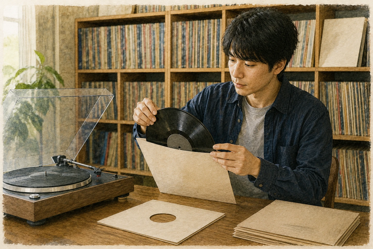 アナログレコードを丁寧に整理し文化を受け継ぐ人