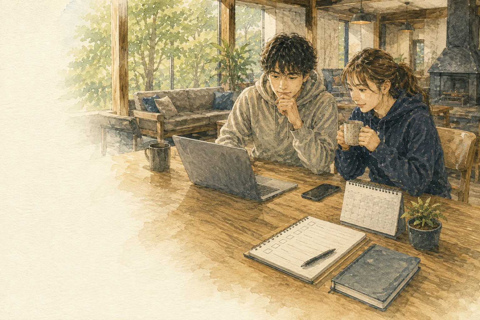 宿泊リクエスト送信後に返信内容と条件を確認する利用者のイメージ